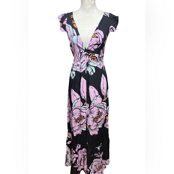 Maaji Bewitched Queen Glowy Maxi Dress in Black Floral - Picture 2 of 6